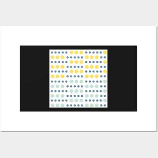 Whimsical Blue and Yellow Dots Posters and Art